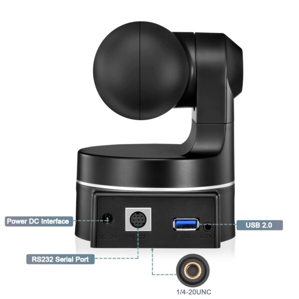 10x Optical Zoom USB PTZ Camera,1080P 30FPS Webcam,HD Video Conference Camera Compatible with Most Software,Live Streaming Camera for Conference,Events,Church and School etc(Black) - Image 3