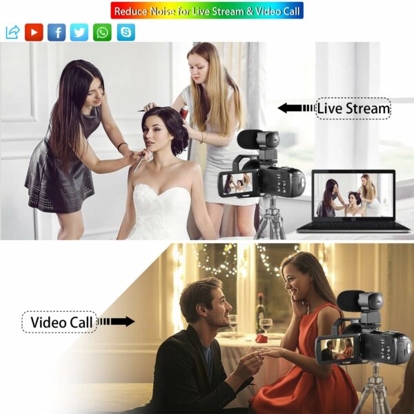 OIEXI Video Camera 4K Camcorder Vlog Camera for YouTube, HD Digital Camera with 16X Digital Zoom and Night Vision, Video Recorder with Microphone (32GB SD Card, 2 Batteries Included - Image 6
