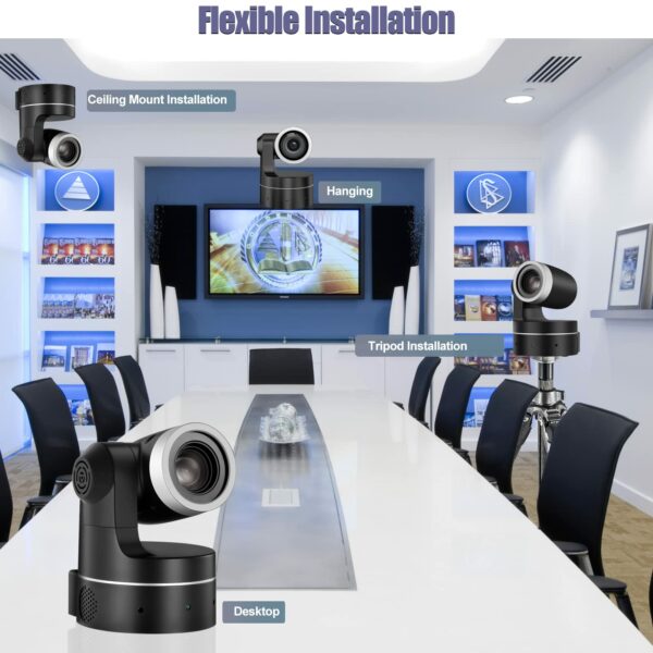 10x Optical Zoom USB PTZ Camera,1080P 30FPS Webcam,HD Video Conference Camera Compatible with Most Software,Live Streaming Camera for Conference,Events,Church and School etc(Black) - Image 6