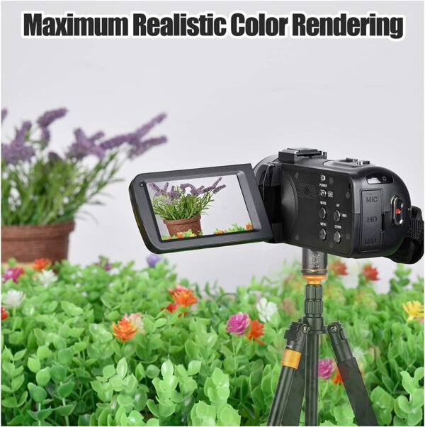 Video Camera 4K 18X Powerful Digital Zoom,48MP 3.0 Inch IPS Vlogging Camera for YouTube,270 Degree Rotation Touch Screen Camcorder with Microphone,IR Night Vision and 2 Batteries(Black) - Image 7