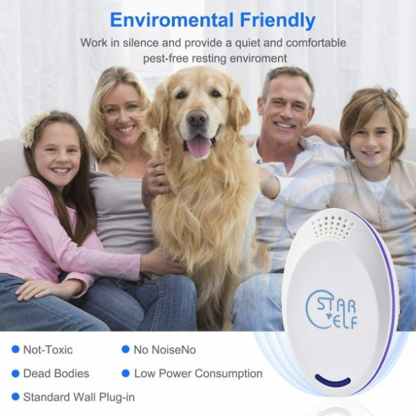 Ultrasonic Pest Repeller - Electronic & Ultrasound, Indoor Plug-in Repellent - Get rid of - Rodents, Mice, Rats, Squirrels, Bats, Insects, Bed Bugs, Ants, Fleas, Spiders, Roaches! 6 Packs - Image 2