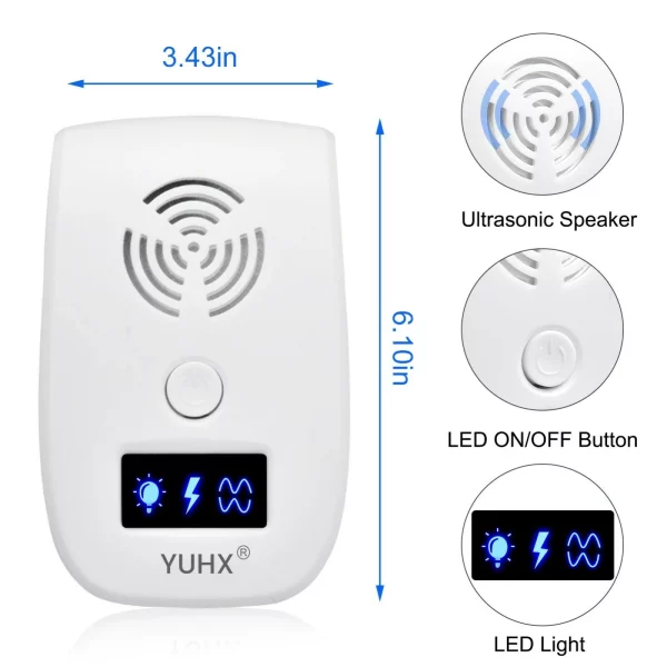 Ultrasonic Pest Repeller ,6 Pack Electronic Pest Repellent Plug in for Mosquito, Mouse, Cockroaches, Rats, Bugs, Mouse repellent with night light - Image 4