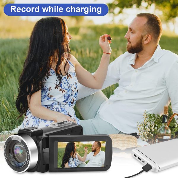 Video Camera 4K Camcorder 48MP Video Camera with Microphone 16× Digital Zoom YouTube Camera 3’’ Touch Screen and Remote Control - Image 8