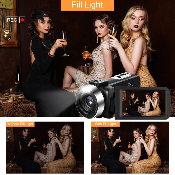 Video Camera 4K Camcorder 48MP Video Camera with Microphone 16× Digital Zoom YouTube Camera 3’’ Touch Screen and Remote Control - Image 9
