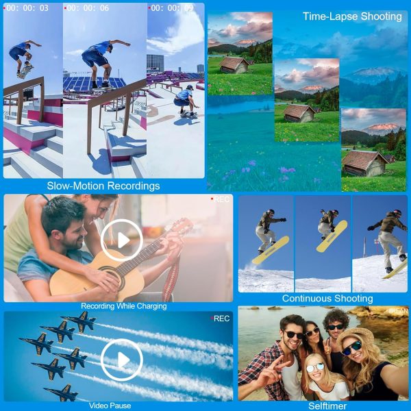 4K Digital Camera for Photography - 12X Optical Zoom 72MP Vlogging Camera for YouTube with 3" 180° Flip Screen, Autofocus Compact Camera with Battery, 64GB SD Card, USB Card Reader & Charging Stand - Image 4